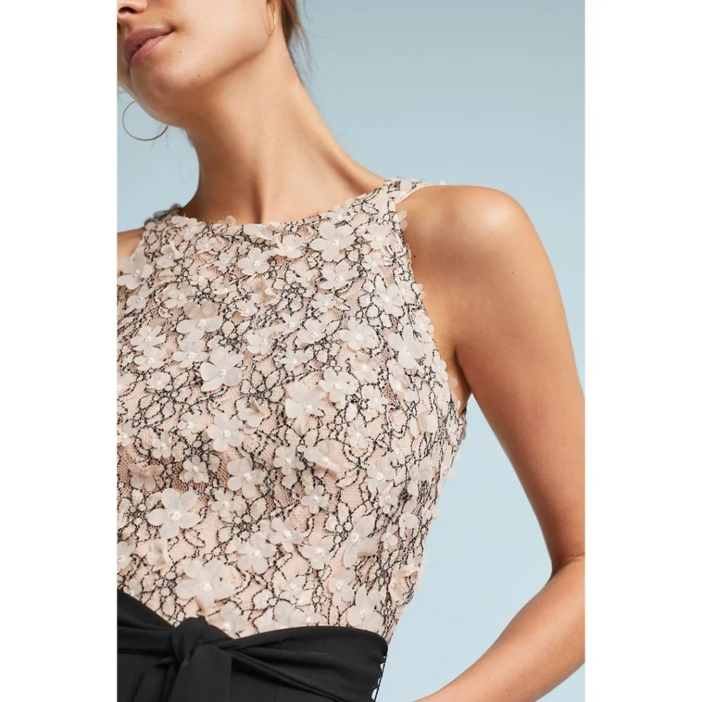 Anthropologie Eva Franco Amelia Jumpsuit Lace Floral Back Cutout - Picture 4 of 4